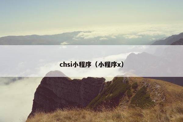 chsi小程序(小程序x)