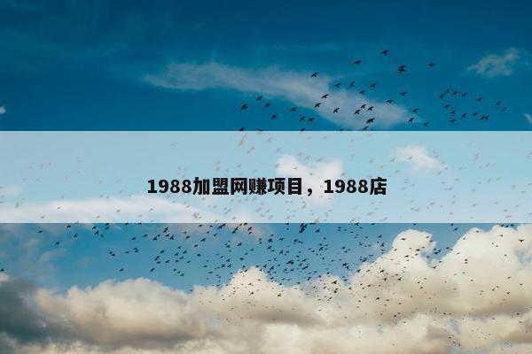 1988加盟网赚项目,1988店 1988加盟网赚项目,1988店