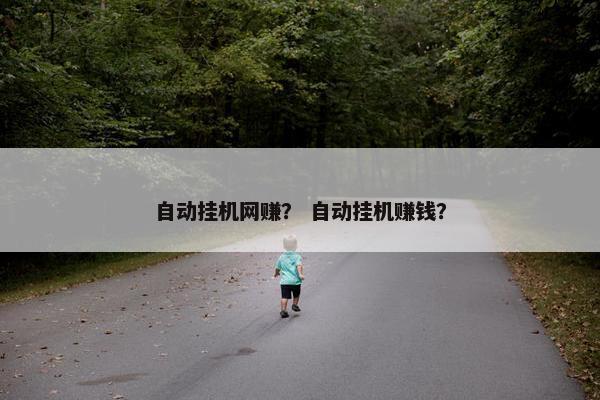 自动挂机网赚？ 自动挂机赚钱？