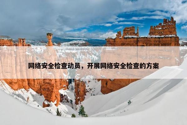 网络安全检查动员,开展网络安全检查的方案 网络安全检查动员,开展网络安全检查的方案