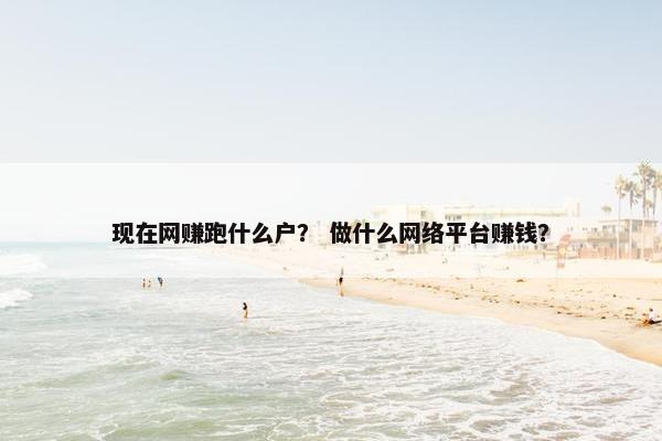 现在网赚跑什么户？ 做什么网络平台赚钱？