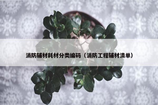 消防辅材耗材分类编码（消防工程辅材清单）