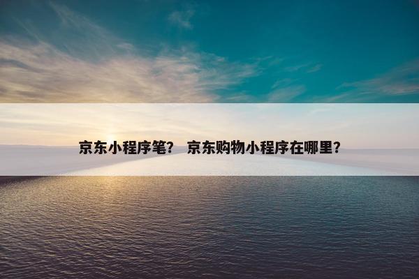 京东小程序笔？ 京东购物小程序在哪里？