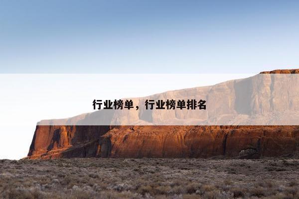 行业榜单，行业榜单排名