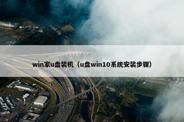 win家u盘装机(u盘win10系统安装步骤)