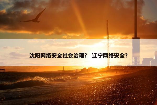 沈阳网络安全社会治理? 辽宁网络安全? 沈阳网络安全社会治理? 辽宁网络安全?