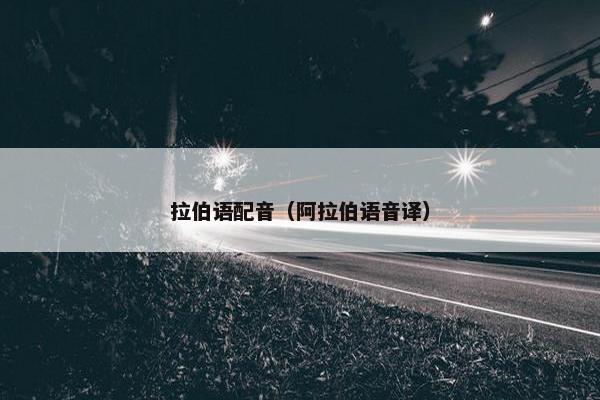 拉伯语配音(阿拉伯语音译) 拉伯语配音(阿拉伯语音译)