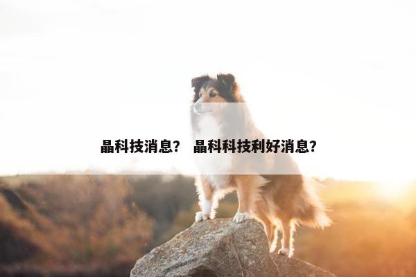 晶科技消息? 晶科科技利好消息? 晶科技消息? 晶科科技利好消息?