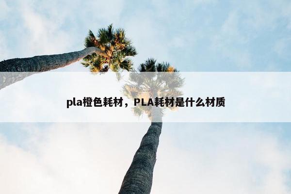 pla橙色耗材,PLA耗材是什么材质 pla橙色耗材,PLA耗材是什么材质