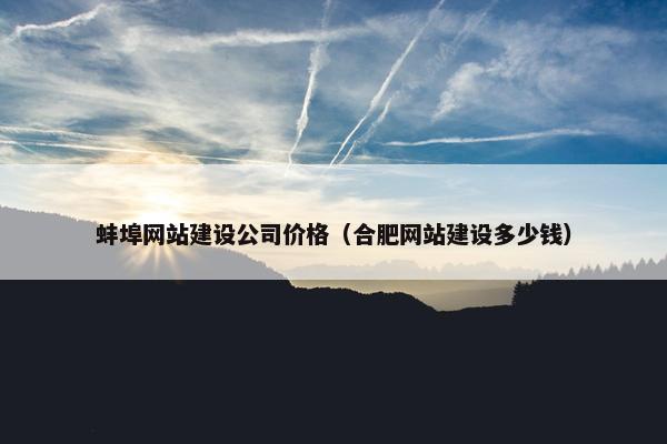 蚌埠网站建设公司价格(合肥网站建设多少钱) 蚌埠网站建设公司价格(合肥网站建设多少钱)