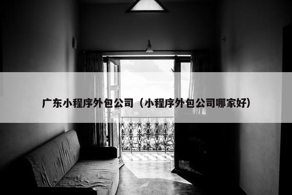 广东小程序外包公司（小程序外包公司哪家好）
