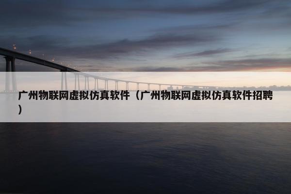 广州物联网虚拟仿真软件（广州物联网虚拟仿真软件招聘）