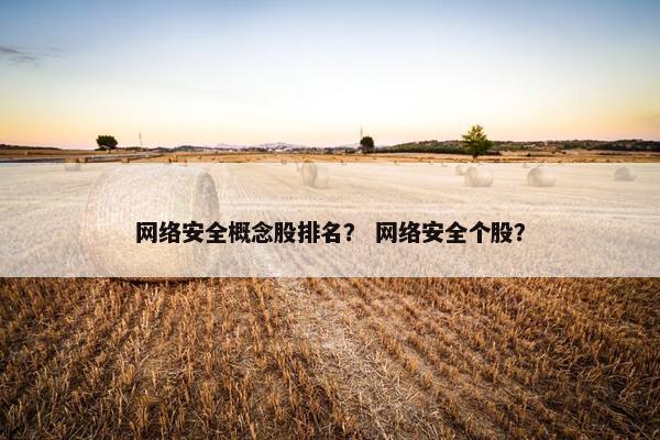 网络安全概念股排名？ 网络安全个股？