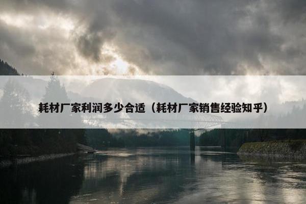 耗材厂家利润多少合适(耗材厂家销售经验知乎) 耗材厂家利润多少合适(耗材厂家销售经验知乎)