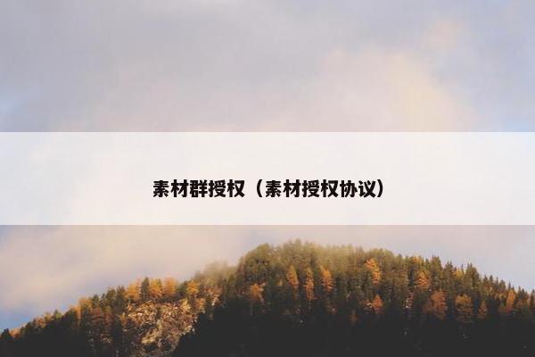 素材群授权（素材授权协议）