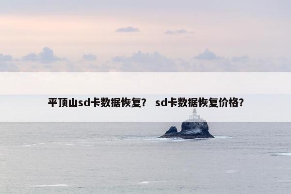 平顶山sd卡数据恢复？ sd卡数据恢复价格？