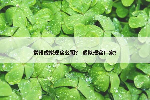 常州虚拟现实公司？ 虚拟现实厂家？