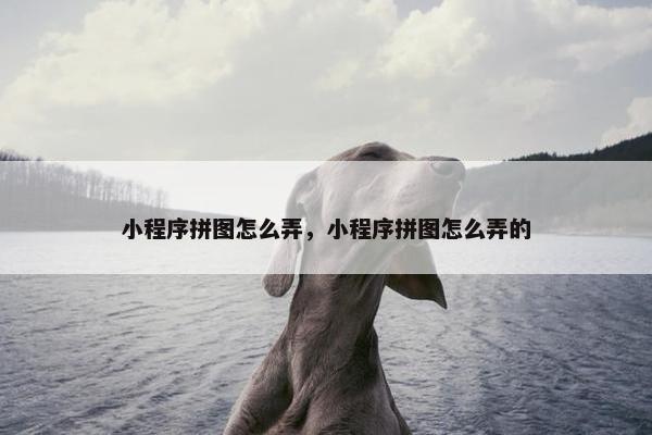 小程序拼图怎么弄，小程序拼图怎么弄的