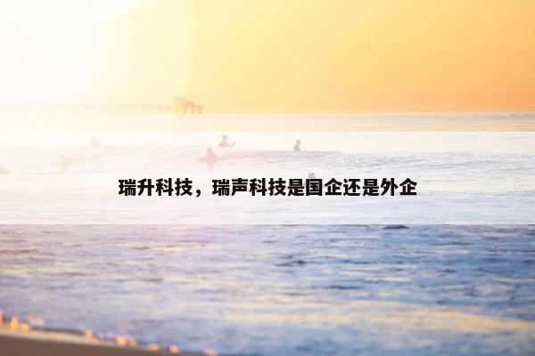 瑞升科技,瑞声科技是国企还是外企 瑞升科技,瑞声科技是国企还是外企