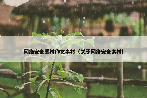 网络安全题材作文素材（关于网络安全素材）