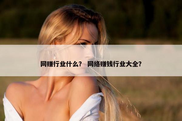 网赚行业什么？ 网络赚钱行业大全？