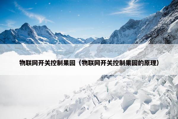 物联网开关控制果园（物联网开关控制果园的原理）