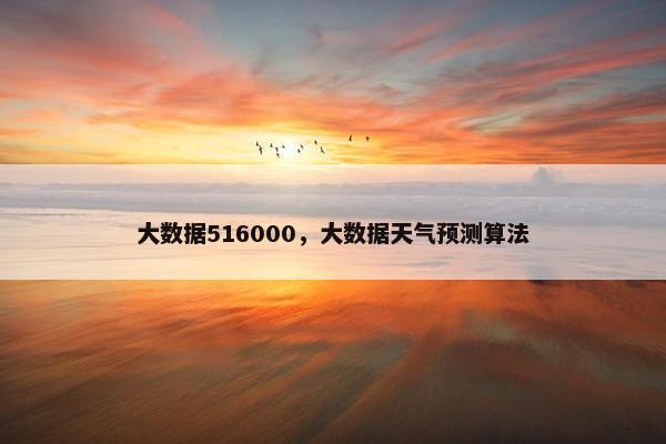 大数据516000，大数据天气预测算法