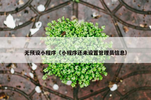 无预设小程序（小程序还未设置管理员信息）