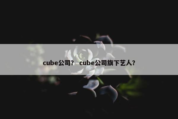 cube公司？ cube公司旗下艺人？