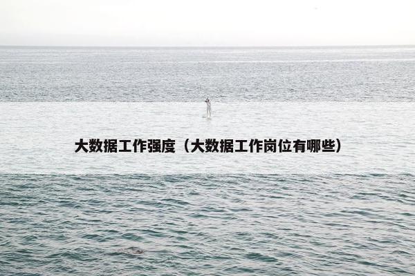大数据工作强度(大数据工作岗位有哪些) 大数据工作强度(大数据工作岗位有哪些)