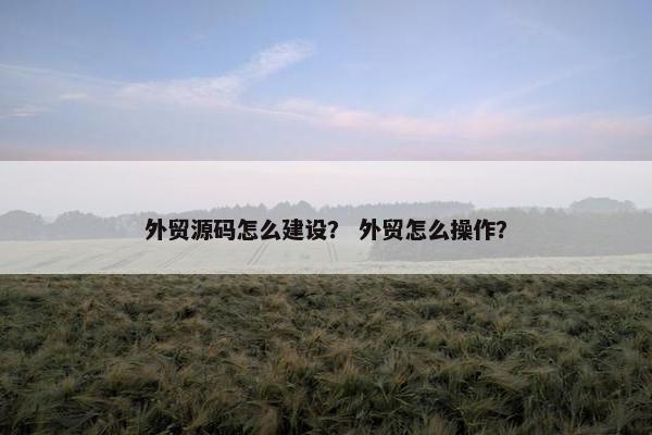 外贸源码怎么建设？ 外贸怎么操作？