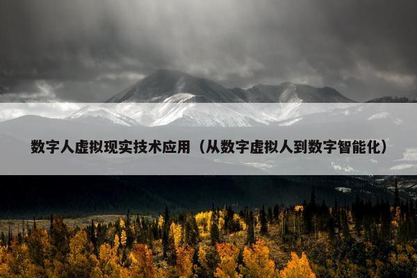 数字人虚拟现实技术应用（从数字虚拟人到数字智能化）