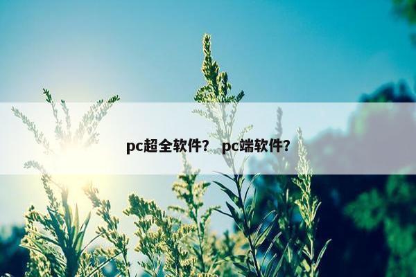 pc超全软件？ pc端软件？