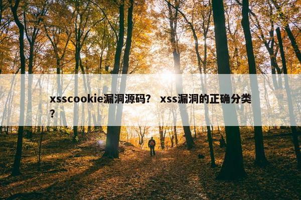 xsscookie漏洞源码？ xss漏洞的正确分类？