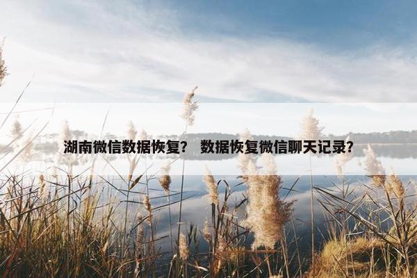 湖南微信数据恢复？ 数据恢复微信聊天记录？