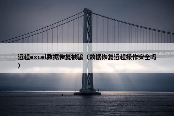 远程excel数据恢复被骗（数据恢复远程操作安全吗）