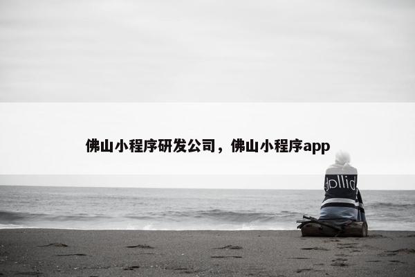 佛山小程序研发公司,佛山小程序app
