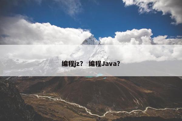编程jz？ 编程Java？
