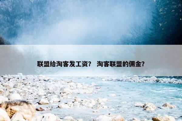 联盟给淘客发工资? 淘客联盟的佣金?