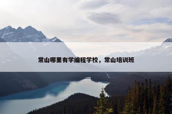 常山哪里有学编程学校，常山培训班