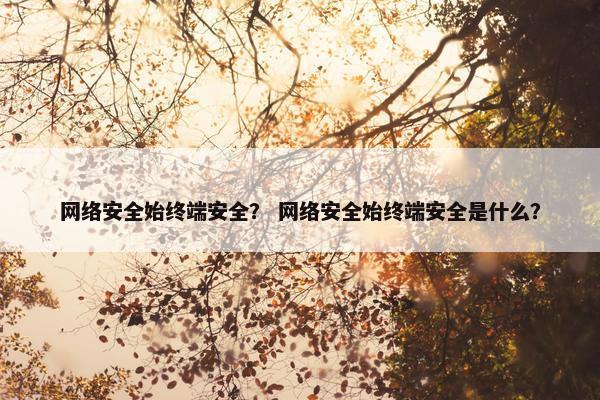 网络安全始终端安全? 网络安全始终端安全是什么?
