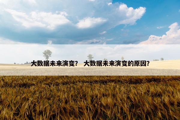 大数据未来演变？ 大数据未来演变的原因？
