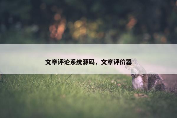 文章评论系统源码,文章评价器