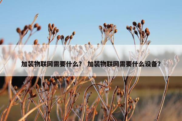 加装物联网需要什么? 加装物联网需要什么设备?
