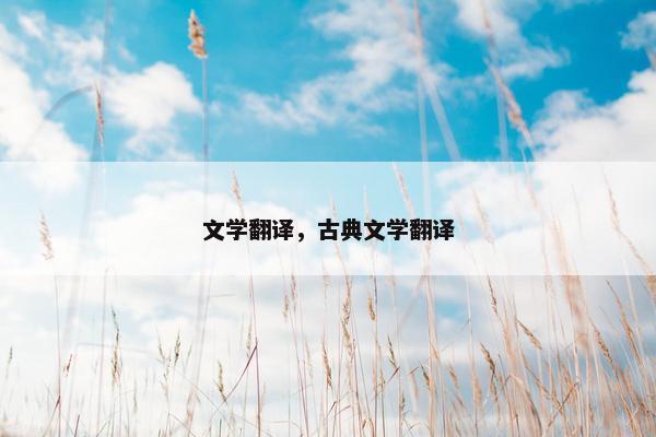文学翻译，古典文学翻译