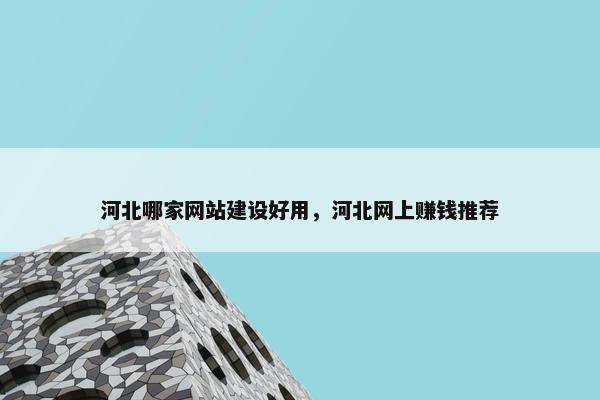 河北哪家网站建设好用，河北网上赚钱推荐