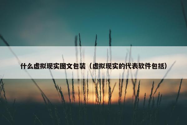 什么虚拟现实图文包装(虚拟现实的代表软件包括)