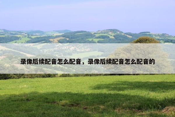 录像后续配音怎么配音,录像后续配音怎么配音的