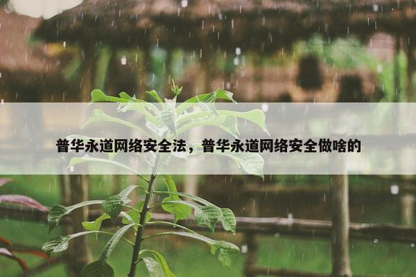 普华永道网络安全法，普华永道网络安全做啥的