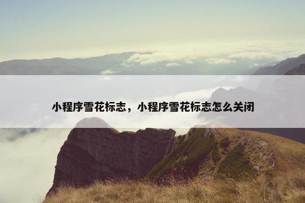 小程序雪花标志，小程序雪花标志怎么关闭